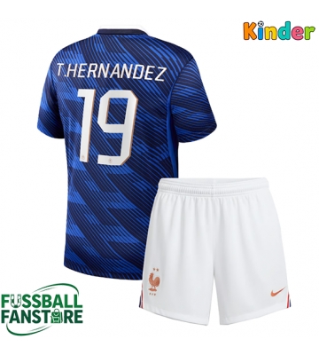 Frankreich Theo Hernandez #19 Replik Heimtrikot Kinder WM 2026 Kurzarm (+ Kurze Hosen)